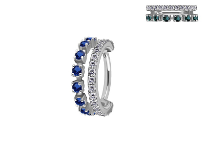 Кольцо-кликер из кобальт-хрома Корона Sapphire 1.2 мм (16 G)